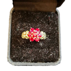 150. Sterling silver and amethyst floral ring sz 9